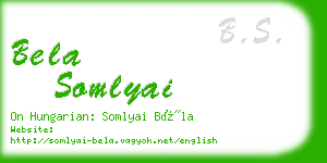 bela somlyai business card